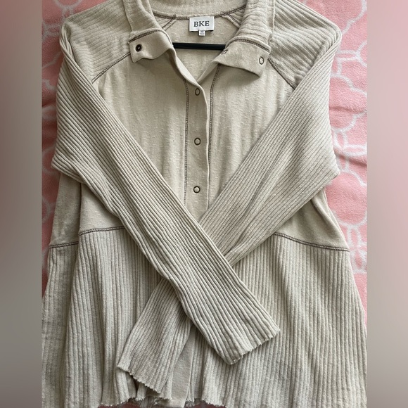 BKE Ribbed Button-Up Shirt - Picture 4 of 5